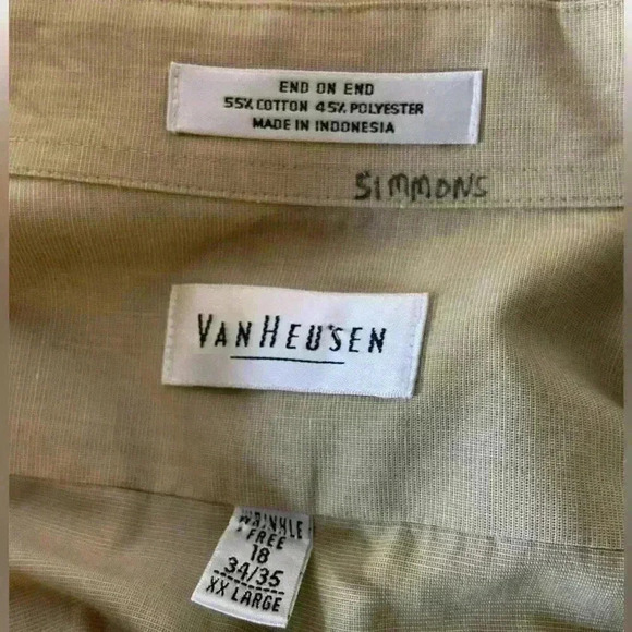 Van Heusen Dress Shirt Mens Size 18 XL Wrinkle Free Button Front Pocket Top - Picture 5 of 5